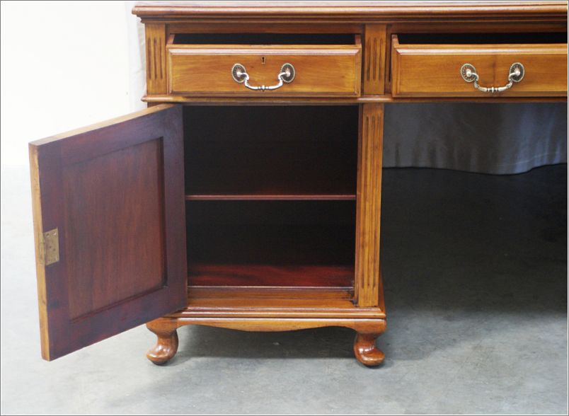 1019 Antique Large Mahogany Partners Desk (11)
